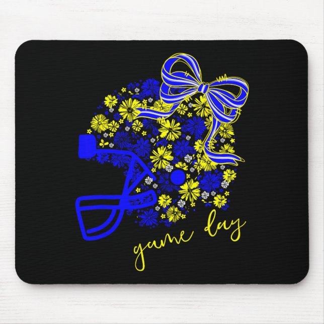 Game Day Football Season Football Mama Girl Blue G Mouse Mat (Front)