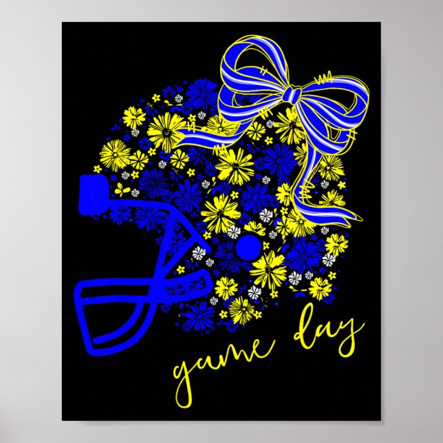 Game Day Football Season Football Mama Girl Blue G Poster (Front)