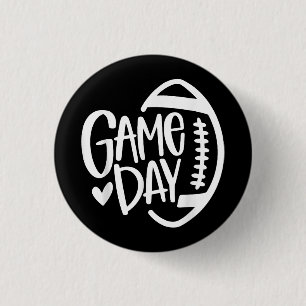 Game Day Football Season Funny Men Women Team Spor 3 Cm Round Badge