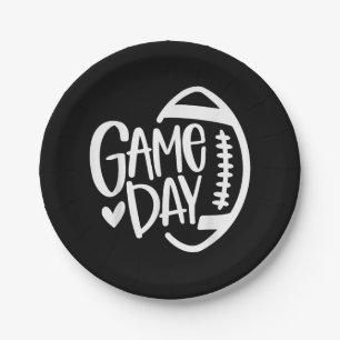 Game Day Football Season Funny Men Women Team Spor Paper Plate
