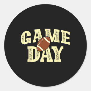 Game Day Football Team Sports Vintage Classic Round Sticker