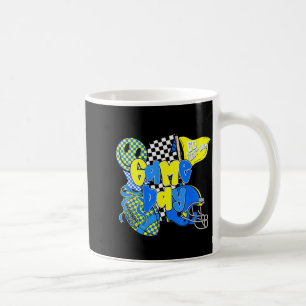 Game Day Football Team Srit Checkered Blue & G Coffee Mug