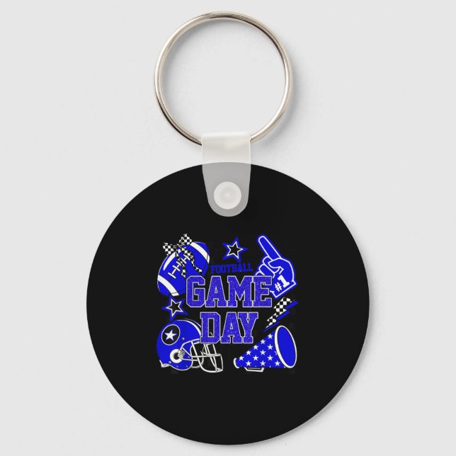 Game Day Football Touchdown Season Girly Team Srit Key Ring (Front)