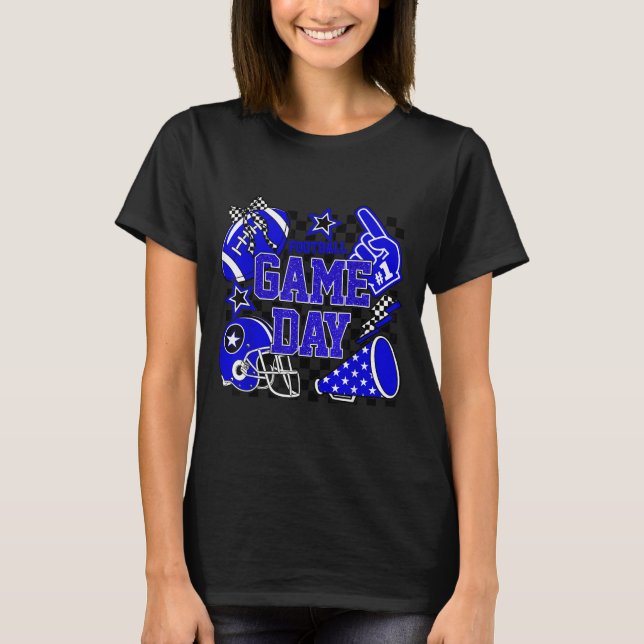 Game Day Football Touchdown Season Girly Team Srit T-Shirt (Front)