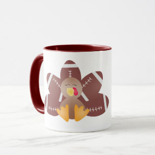 Game Day Football Turkey Feathers Mug