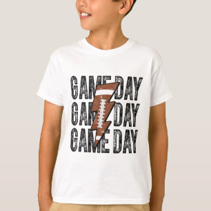 Game Day Footll Lightning Bolt American Footll Mom T-Shirt