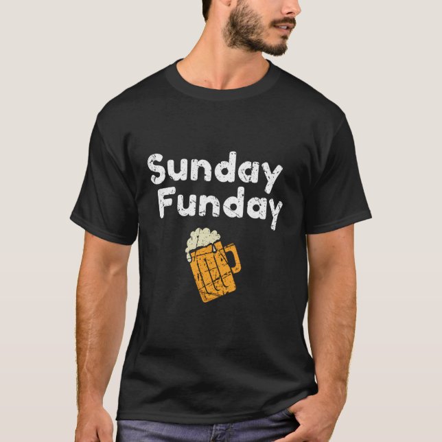 Game Day Funny Sunday Sports Funday Drinking Footb T-Shirt (Front)