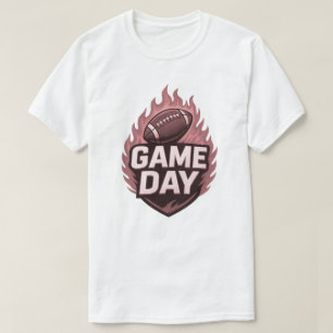 Game Day Inferno Fiery American Football T-Shirt