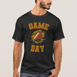 Game Day Kick Off Football Purple and Old Yellow T T-Shirt