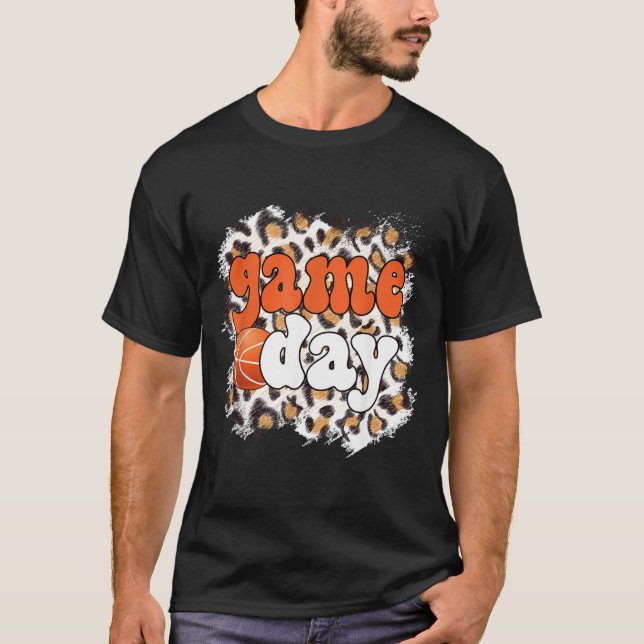 Game Day Leopard Basball Game Day T-Shirt (Front)