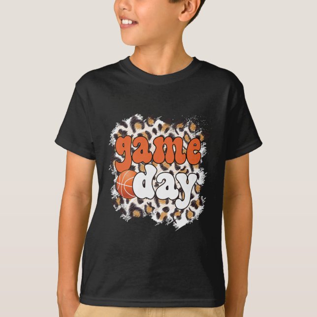Game Day Leopard Sketll Game Day  T-Shirt (Front)