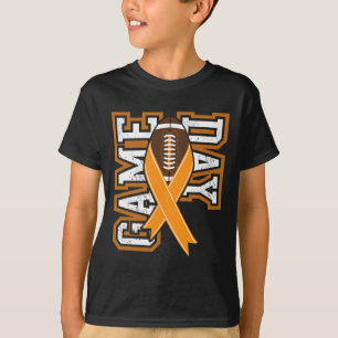 Game Day - Leukaemia Cancer Awareness Football Rib T-Shirt