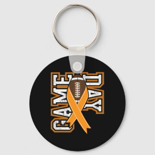 Game Day - Leukaemia Cancer Awareness Footll Ribbo Key Ring