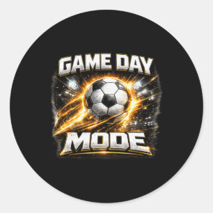 Game Day Mode Soccer Fan Match Watch Party Classic Round Sticker