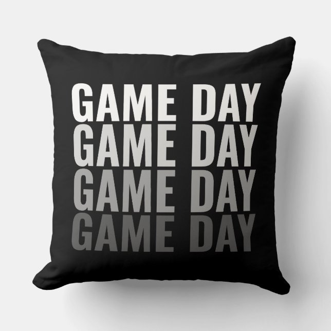 “Game Day Repeat” Bold Throw Pillow (Front)