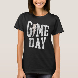 Game Day Retro Leopard Bolt Lightning Cheetah Cute T-Shirt