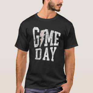 Game Day Retro Leopard Bolt Lightning Cheetah Cute T-Shirt