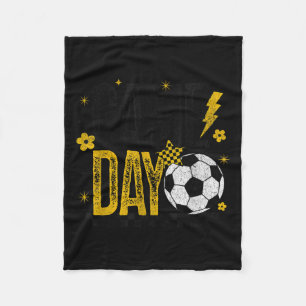 Game Day Retro Soccer Season Black & Yellow Go Fleece Blanket