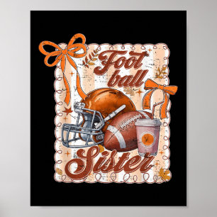 Game Day Retro Touchdown Season Football Sister Au Poster