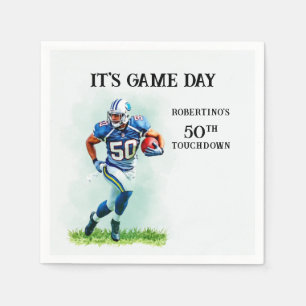 Game Day Running American Football 50th birthday Napkin