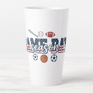 Game Day Season Patriotic Multi Sports Fan Gift Latte Mug