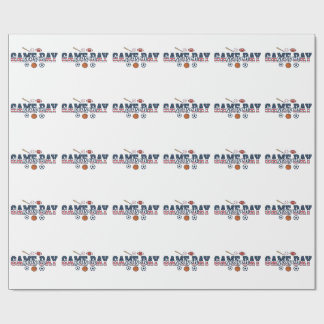 Game Day Season Patriotic Multi Sports Fan Gift Wrapping Paper