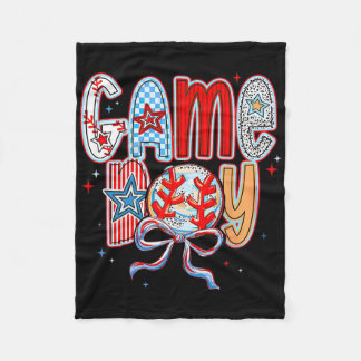 Game Day Sell Coquette Mama Chequered Mother's Day Fleece Blanket