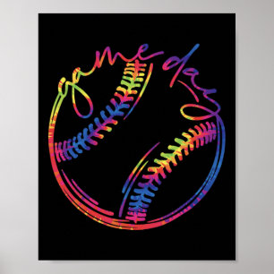Game Day Sell Life Softll Life Tie Dye Mothers Day Poster