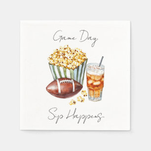 “Game Day, Sip Happens” Napkin