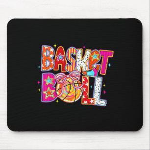 Game Day Sketll Coquette Bow Softll Colorful Lover Mouse Mat