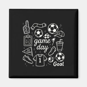Game Day Soccer Foam Finger Cleats And Goal Vibes  Magnet