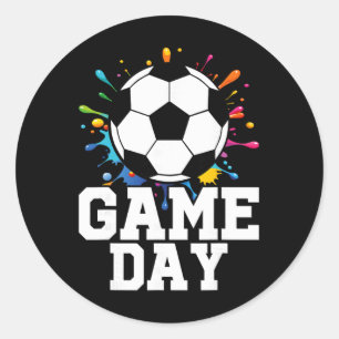 Game Day Soccer Game Day Classic Round Sticker
