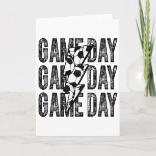 Game Day Soccer Lightning Bolt Soccer Mom Dad Boy Card