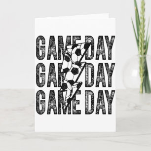 Game Day Soccer Lightning Bolt Soccer Mom Dad Boy Card