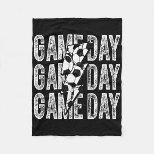 Game Day Soccer Lightning Bolt Soccer Mom Dad Boy Fleece Blanket