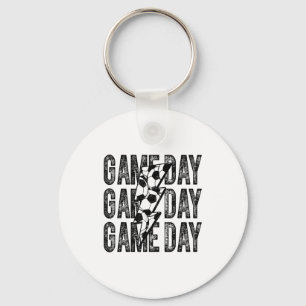 Game Day Soccer Lightning Bolt Soccer Mom Dad Boy Key Ring