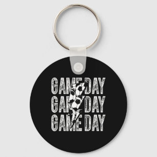 Game Day Soccer Lightning Bolt Soccer Mom Dad Boy Key Ring