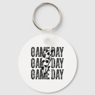 Game Day Soccer Lightning Bolt Soccer Mom Dad Boy Key Ring