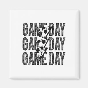 Game Day Soccer Lightning Bolt Soccer Mom Dad Boy Magnet