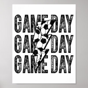 Game Day Soccer Lightning Bolt Soccer Mom Dad Boy Poster