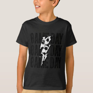 Game Day Soccer Lightning Bolt Soccer Mom Dad Boy T-Shirt
