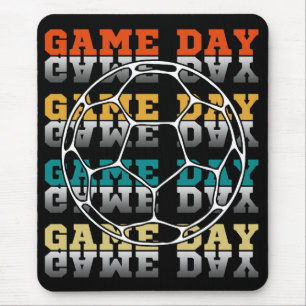 Game Day Soccer Lover Colour Typography Mouse Mat