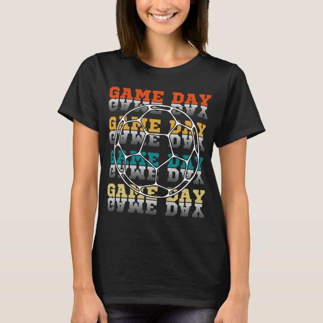 Game Day Soccer Lover Colour Typography T-Shirt (Front)