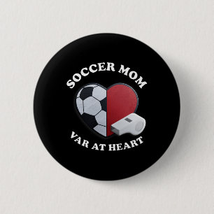 Game Day Soccer Mom – 3d Heart And Ll Design  6 Cm Round Badge