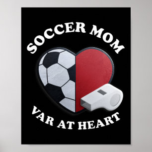 Game Day Soccer Mom – 3d Heart And Ll Design  Poster
