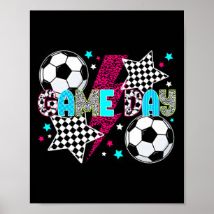 Game Day Soccer Preppy Soccer Game Day Poster