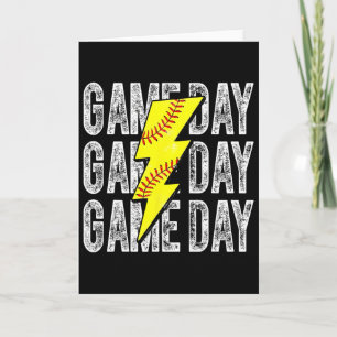 Game Day Softll Lightning Bolt Softll Mom Dad Girl Card