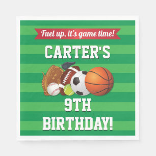 Game Day Sports Team Birthday Napkin