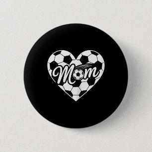 Game Day Team Sports Heart Mothers Day Soccer Mom  6 Cm Round Badge