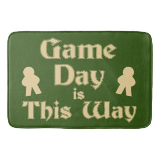 Game Day This Way Cool Boardgamer Slogan Bath Mat